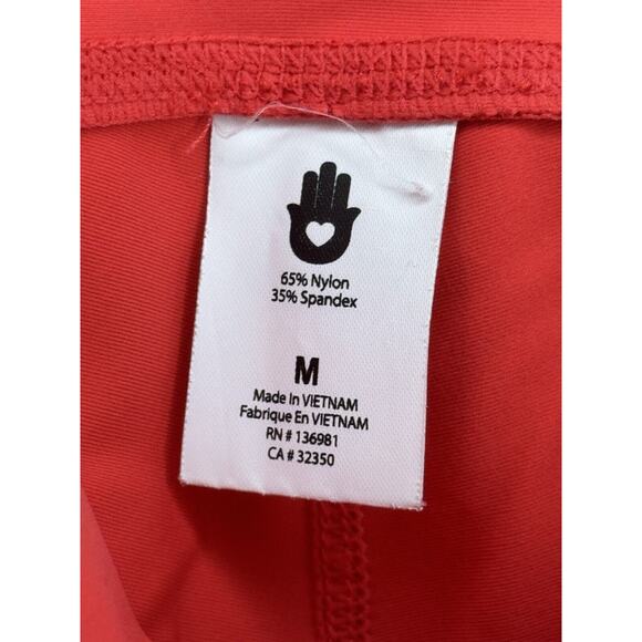 Spiritual Gangster Leggings Red 7/8 High Waist Side Metallic Stripe Sides M NWT - Picture 9 of 9